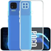 BINTAGE Flexible Rubber Back Cover for REDMI 9 Activ - Transparent-thumb1