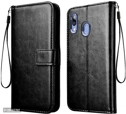 BINTAGE Magnetic Case Artificial Leather Flip Cover for Vivo Y93 -1814 - Starry Black-thumb0