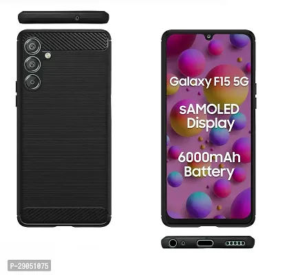BINTAGE Silicone Hybrid Matte Rubber Case Back Cover for SAMSUNG Galaxy F15 5G - Black