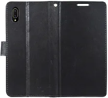 BINTAGE Magnetic Case Artificial Leather Flip Cover for Vivo 1804 / Vivo V11Pro - Starry Black-thumb1