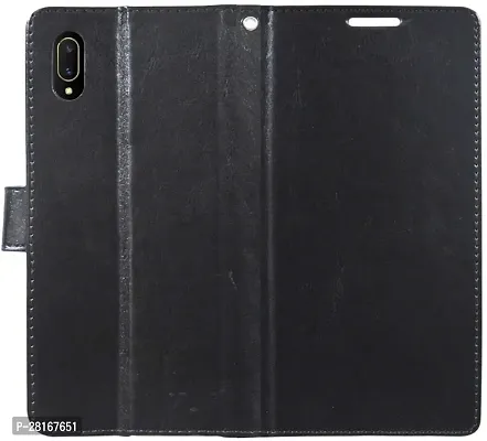 BINTAGE Magnetic Case Artificial Leather Flip Cover for Vivo 1804 / Vivo V11Pro - Starry Black-thumb2