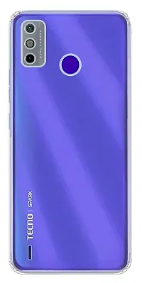 BINTAGE Flexible Rubber Back Cover for Tecno KE5 /Spark Go 2020 - Transparent-thumb1