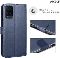 BINTAGE Magnetic Case Artificial Leather Flip Cover for OPPO CPH2239 / A54 5G - Attractive Blue-thumb4