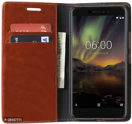 BINTAGE Magnetic Case Artificial Leather Flip Cover for Lenovo XT 1902-3 -Lenovo K8 Note - Chocolate Brown-thumb3