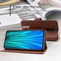 BINTAGE Magnetic Case Artificial Leather Flip Cover for Tecno Spark 8T - Executive Brown-thumb3