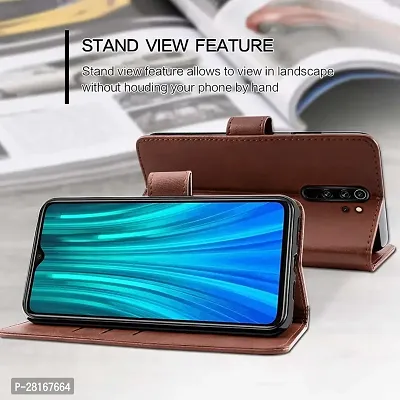 BINTAGE Magnetic Case Artificial Leather Flip Cover for Tecno Spark 8T - Executive Brown-thumb4