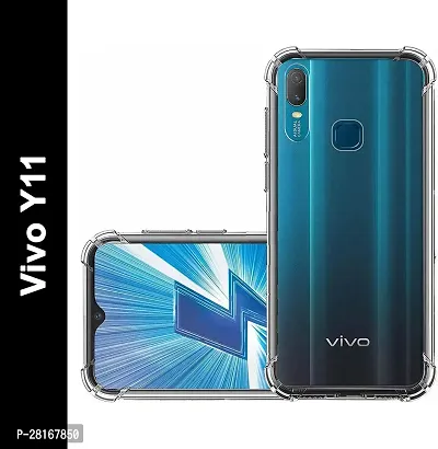 BINTAGE Flexible Rubber Back Cover for Vivo Y11 2019 model - Transparent