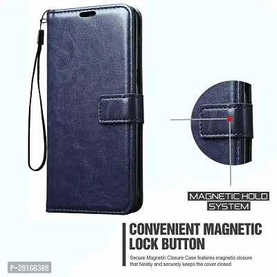 BINTAGE Magnetic Case Artificial Leather Flip Cover for Vivo Z1x / Vivo 1917 - Attractive Blue-thumb4