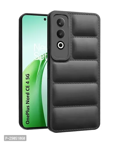 BINTAGE Matte Soft Case | Liquid Silicon Puff Case Back Cover for OnePlus CPH2613 /Nord CE4 - Black
