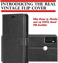 BINTAGE Magnetic Case Artificial Leather Flip Cover for Itel A48 - L6006 - Charcoal Black-thumb2