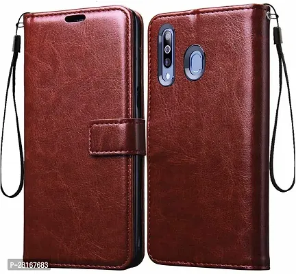 BINTAGE Magnetic Case Artificial Leather Flip Cover for Vivo Y15 - 1901 - Brown-thumb2