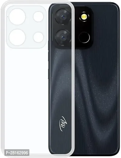 BINTAGE Flexible Rubber Back Cover for Itel A05s - Transparent-thumb2