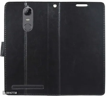 BINTAGE Magnetic Case Artificial Leather Flip Cover for Lenovo A7020a48 / K5 Note - Venom Black-thumb2