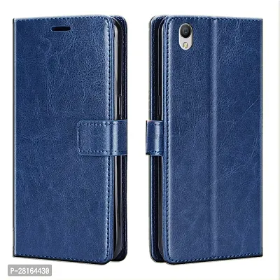 BINTAGE Magnetic Case Artificial Leather Flip Cover for Vivo Y51L 2015 Model - Blue-thumb0