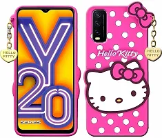 BINTAGE Flexible Rubber Back Cover for Vivo Y12G - Kitty Pink-thumb1