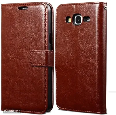 BINTAGE Magnetic Case Artificial Leather Wallet Case Cover for Samsung Galaxy On5 - Brown-thumb2