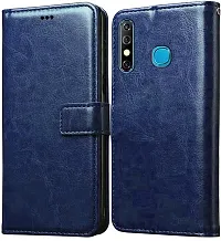 BINTAGE Magnetic Case Artificial Leather Flip Cover for Infinix X650C / Hot 8 - Navy Blue-thumb1