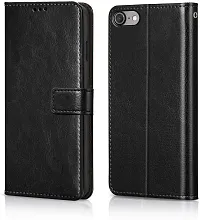 BINTAGE Magnetic Case Artificial Leather Flip Cover for Apple iPhone 7 - Starry Black-thumb1