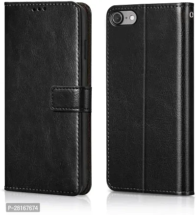 BINTAGE Magnetic Case Artificial Leather Flip Cover for Apple iPhone 7 - Starry Black-thumb2