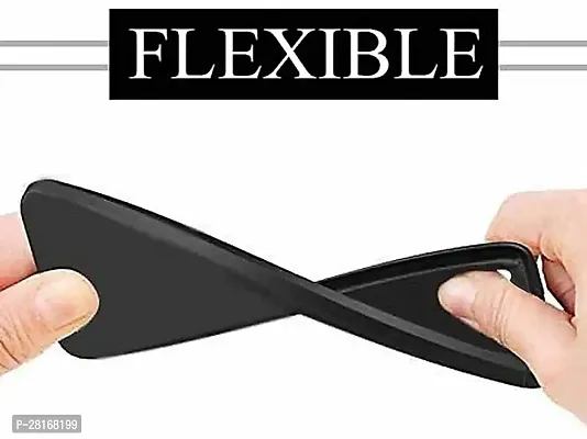 BINTAGE Flexible Rubber Back Cover for Realme RMX1911 / Realme 5 - Black-thumb3