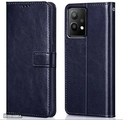 BINTAGE Magnetic Case Artificial Leather Flip Cover for OnePlus Nord CE 2Lite CPH2381 - Navy Blue-thumb2