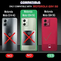 BINTAGE Flexible Rubber Back Cover for Motorola G84 5G - Transparent-thumb3