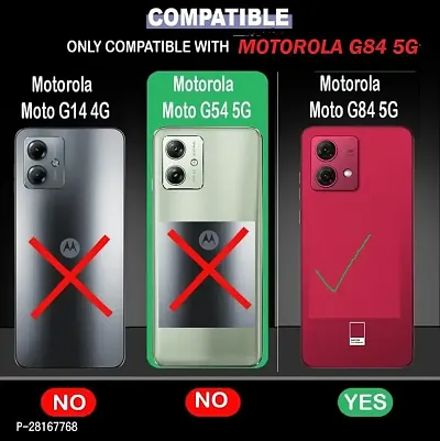BINTAGE Flexible Rubber Back Cover for Motorola G84 5G - Transparent-thumb4