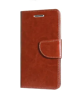 BINTAGE Magnetic Case Artificial Leather Flip Cover for Vivo 1727 - Vivo V9 - Tan Brown-thumb3