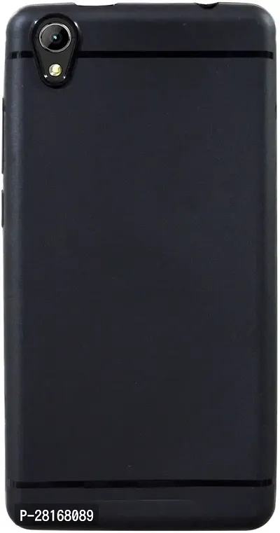 BINTAGE Flexible Rubber Back Cover for Vivo 1820 / Vivo Y91i - Black-thumb0