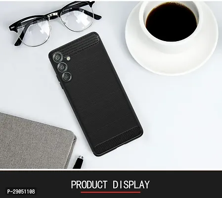 BINTAGE Silicone Matte Rubber Hybrid Case Back Cover for SAMSUNG A55 5G - SM-A556E - Black-thumb5