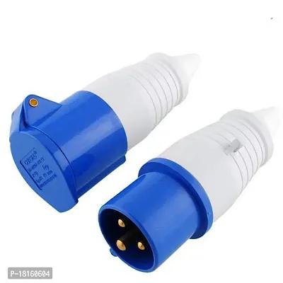 16A 3Pin Plastic Plug And Socket Top 220-250V Ip 44 For External-thumb0