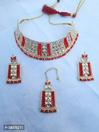 Brass Red Jewel Set  Pack of 1