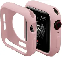 Soft Silicone Case Cover With Strap Iwatch Series7/6/5/4/3/2/1/Se 42/44/45Mm 44 Mm Silicone Watch Strap Pink-thumb2