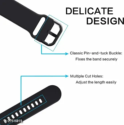 Soft Silicone Strap Compatible With All 20 Mm Watces 22 Mm Silicone Watch Strap Black-thumb2