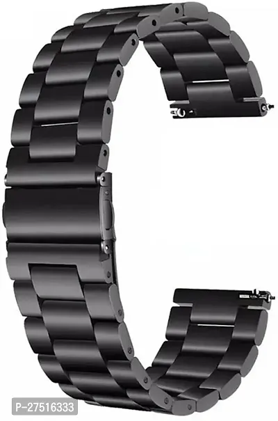 Ss Strap Compatible With Fire-Boltt Invincible Plus 20 Mm Metal Watch Strap Black