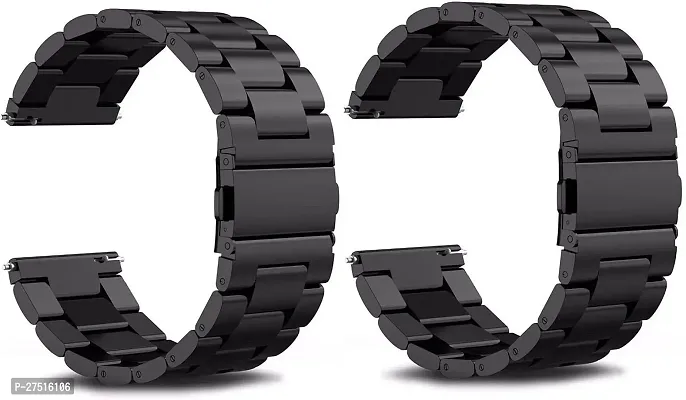 Premium Black Chain Compatible For Amazfitgts2/Mini/Bip/Bipu/Pro/Lite,Galaxy 20 Mm Stainless Steel Watch Strap Black