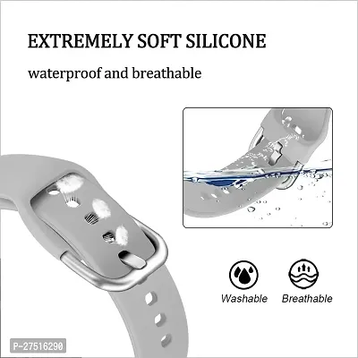 19Mm Silicone Strap For Noise Colorfit Pro 2, Boat Storm Sports Band 19 Mm Silicone Watch Strap Light Grey-thumb3