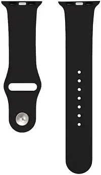 Soft Silicone Case Cover With Strap Iwatch Series7/6/5/4/3/2/1/Se 42/44/45Mm 44 Mm Silicone Watch Strap Black-thumb3