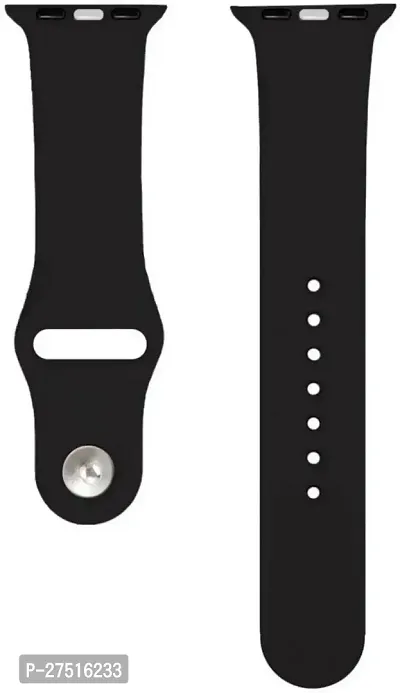 Soft Silicone Case Cover With Strap Iwatch Series7/6/5/4/3/2/1/Se 42/44/45Mm 44 Mm Silicone Watch Strap Black-thumb4