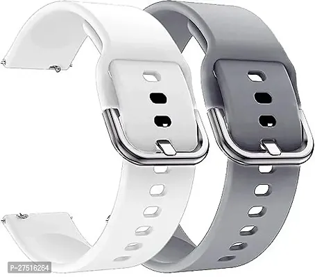 Replacement Band 19Mm Metal Buckle Silicon Compatible With Boat Storm Noise 19 Mm Silicone Watch Strap White, Grey