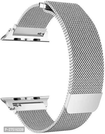 Magnetic Strap Compatible With Iwatch Series 7/6/5/4/3/2/1/Se42/44/45Mm 44 Mm Metal Watch Strap Silver-thumb0