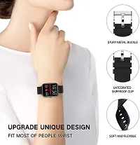 Strap Compatible With Amazfit Gts2 Mini,Bip/Bipu/Pro/Lite,Bips,Galaxy Watches 22 Mm Silicone Watch Strap Black-thumb3