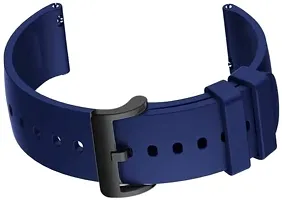 Silicone Belt 22Mm Compatible With Noise Noisefit Active Smartwatch Sports Band 22 Mm Silicone Watch Strap Dark Blue, Grey-thumb2