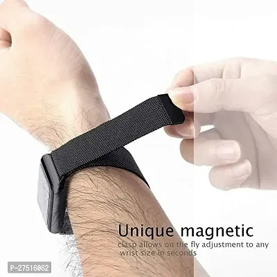 Magnetic Strap Compatible With Iwatch Series 7/6/5/4/3/2/1/Se42/44/45Mm 44 Mm Metal Watch Strap Black-thumb4