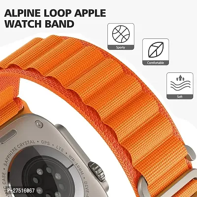 Nylon 49Mm 45Mm 44Mm 42Mm, Replacement Strap For Series 8/7/6/5/4/3/2/1/Se/ 230 Mm Fabric Watch Strap Orange-thumb2