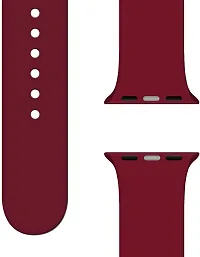 Soft Silicone Case Cover With Strap Iwatch Series7/6/5/4/3/2/1/Se 42/44/45Mm 44 Mm Silicone Watch Strap Maroon-thumb3