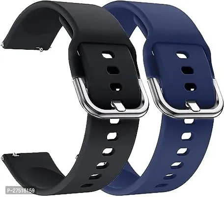 Replacement Band 19Mm Metal Buckle Silicon Compatible With Boat Storm 19 Mm Silicone Watch Strap Black, Blue