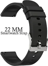 Strap Compatible With Amazfit Gts2 Mini,Bip/Bipu/Pro/Lite,Bips,Galaxy Watches 22 Mm Silicone Watch Strap Black-thumb1