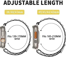 Trail Watch Strap For 49 45 44 42 Mm Also For Series 9 8 7 6 5 4 3 2 1 Se 45 Mm Fabric Watch Strap Black, Orange-thumb2