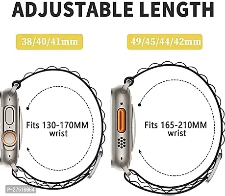 Trail Watch Strap For 49 45 44 42 Mm Also For Series 9 8 7 6 5 4 3 2 1 Se 45 Mm Fabric Watch Strap Black, Orange-thumb3